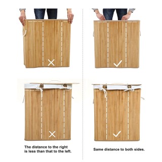 Πτυσσόμενο Καλάθι Απλύτων από Μπαμπού με 2 Χώρους 100 Lt Songmics L...