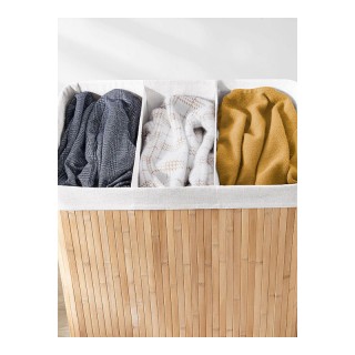 Πτυσσόμενο Καλάθι Απλύτων από Μπαμπού με 3 Χώρους 150 Lt Χρώματος Κ... Πτυσσόμενο Καλάθι Απλύτων από Μπαμπού με 3 Χώρους 150 Lt Χρώματος Κ...