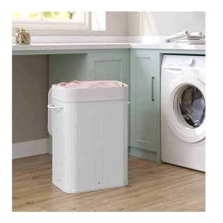 Πτυσσόμενο Καλάθι Απλύτων από Μπαμπού XL 72 Lt Χρώματος Λευκό Songm... Πτυσσόμενο Καλάθι Απλύτων από Μπαμπού XL 72 Lt Χρώματος Λευκό Songm...