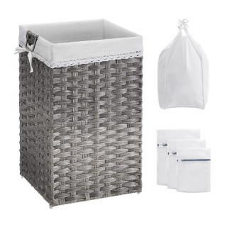 Πτυσσόμενο Καλάθι Απλύτων από Ρατάν 70 Lt 36 x 33 x 60 cm Χρώματος ... Πτυσσόμενο Καλάθι Απλύτων από Ρατάν 70 Lt 36 x 33 x 60 cm Χρώματος ...