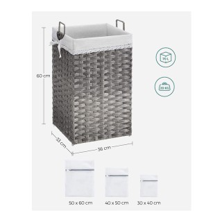 Πτυσσόμενο Καλάθι Απλύτων από Ρατάν 70 Lt 36 x 33 x 60 cm Χρώματος ... Πτυσσόμενο Καλάθι Απλύτων από Ρατάν 70 Lt 36 x 33 x 60 cm Χρώματος ...