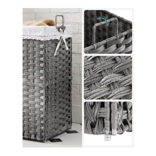 Πτυσσόμενο Καλάθι Απλύτων από Ρατάν 90 Lt 46 x 33 x 60 cm Χρώματος ... Πτυσσόμενο Καλάθι Απλύτων από Ρατάν 90 Lt 46 x 33 x 60 cm Χρώματος ...