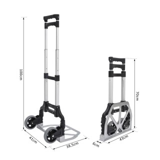 Πτυσσόμενο Καρότσι Μεταφοράς 70 Kg 410 x 385 x 1000 mm HOMCOM E7-0006 Πτυσσόμενο Καρότσι Μεταφοράς 70 Kg 410 x 385 x 1000 mm HOMCOM E7-0006