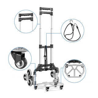 Πτυσσόμενο Καρότσι Μεταφοράς από Αλουμίνιο 80 Kg 39 x 27 x 106.5 cm...