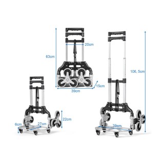 Πτυσσόμενο Καρότσι Μεταφοράς από Αλουμίνιο 80 Kg 39 x 27 x 106.5 cm... Πτυσσόμενο Καρότσι Μεταφοράς από Αλουμίνιο 80 Kg 39 x 27 x 106.5 cm...