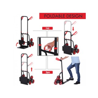 Πτυσσόμενο Καρότσι Μεταφοράς με 6 Ρόδες 109 x 45 x 60 cm DURHAND B7...