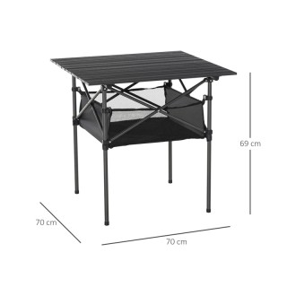 Πτυσσόμενο Μεταλλικό Τραπέζι Κάμπινγκ με Υφασμάτινο Καλάθι 70 x 70 ... Πτυσσόμενο Μεταλλικό Τραπέζι Κάμπινγκ με Υφασμάτινο Καλάθι 70 x 70 ...
