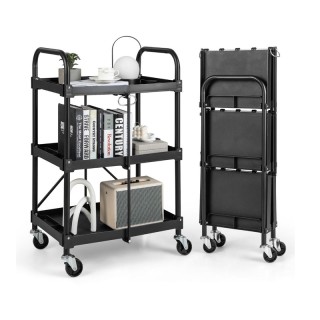 Πτυσσόμενο Πολυλειτουργικό Μεταλλικό Τρόλεϊ με 3 Ράφια 61 x 44 x 96... Πτυσσόμενο Πολυλειτουργικό Μεταλλικό Τρόλεϊ με 3 Ράφια 61 x 44 x 96...