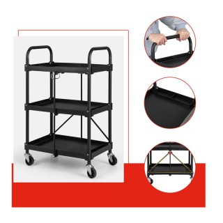 Πτυσσόμενο Πολυλειτουργικό Μεταλλικό Τρόλεϊ με 3 Ράφια 61 x 44 x 96... Πτυσσόμενο Πολυλειτουργικό Μεταλλικό Τρόλεϊ με 3 Ράφια 61 x 44 x 96...