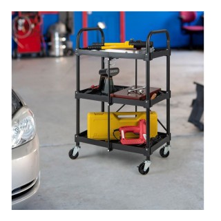 Πτυσσόμενο Πολυλειτουργικό Μεταλλικό Τρόλεϊ με 3 Ράφια 61 x 44 x 96... Πτυσσόμενο Πολυλειτουργικό Μεταλλικό Τρόλεϊ με 3 Ράφια 61 x 44 x 96...