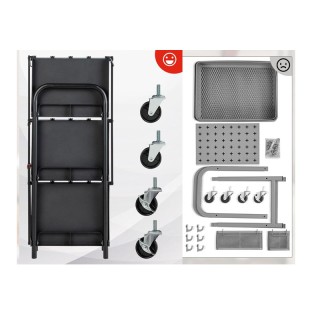 Πτυσσόμενο Πολυλειτουργικό Μεταλλικό Τρόλεϊ με 3 Ράφια 61 x 44 x 96... Πτυσσόμενο Πολυλειτουργικό Μεταλλικό Τρόλεϊ με 3 Ράφια 61 x 44 x 96...