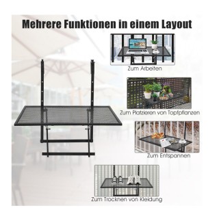 Πτυσσόμενο Σιδερένιο Κρεμαστό Τραπέζι Μπαλκονιού 60.5 x 48 x 61.5-8... Πτυσσόμενο Σιδερένιο Κρεμαστό Τραπέζι Μπαλκονιού 60.5 x 48 x 61.5-8...