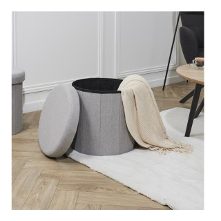 Πτυσσόμενο Σκαμπό με Αποθηκευτικό Χώρο 38 x 38 cm Χρώματος Γκρι Hom... Πτυσσόμενο Σκαμπό με Αποθηκευτικό Χώρο 38 x 38 cm Χρώματος Γκρι Hom...