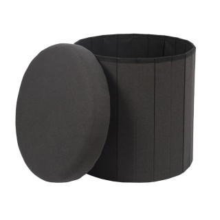 Πτυσσόμενο Σκαμπό με Αποθηκευτικό Χώρο 38 x 38 cm Χρώματος Μαύρο Ho...