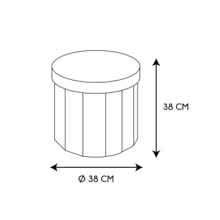 Πτυσσόμενο Σκαμπό με Αποθηκευτικό Χώρο 38 x 38 cm Χρώματος Μαύρο Ho...
