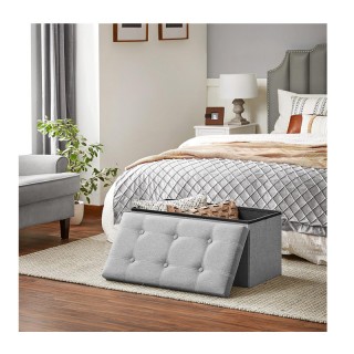 Πτυσσόμενο Σκαμπό με Αποθηκευτικό Χώρο 76 x 38 x 38 cm Χρώματος Γκρ... Πτυσσόμενο Σκαμπό με Αποθηκευτικό Χώρο 76 x 38 x 38 cm Χρώματος Γκρ...