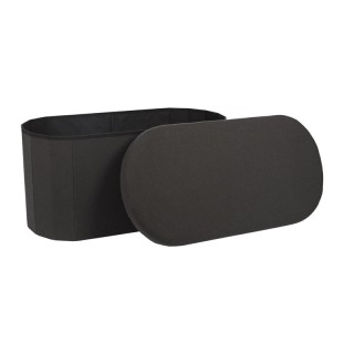 Πτυσσόμενο Σκαμπό με Αποθηκευτικό Χώρο 76 x 38 x 38 cm Χρώματος Μαύ...