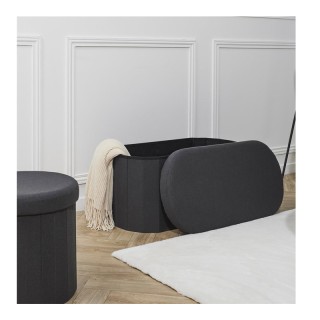 Πτυσσόμενο Σκαμπό με Αποθηκευτικό Χώρο 76 x 38 x 38 cm Χρώματος Μαύ... Πτυσσόμενο Σκαμπό με Αποθηκευτικό Χώρο 76 x 38 x 38 cm Χρώματος Μαύ...