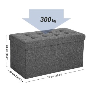 Πτυσσόμενο Σκαμπό με Αποθηκευτικό Χώρο 76 x 38 x 38 cm Χρώματος Σκο...