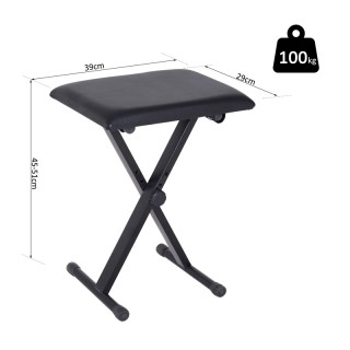 Πτυσσόμενο Σκαμπό Πιάνου με Μεταλλικό Σκελετό 39 x 29 x 51 cm HOMCO... Πτυσσόμενο Σκαμπό Πιάνου με Μεταλλικό Σκελετό 39 x 29 x 51 cm HOMCO...