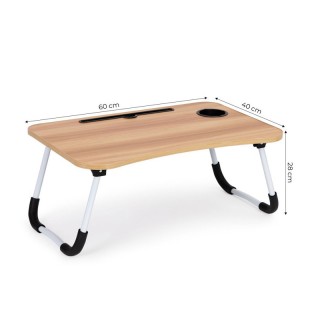 Πτυσσόμενο Τραπεζάκι για Laptop 60 x 40 x 28 cm Χρώματος Καφέ Ανοιχ...