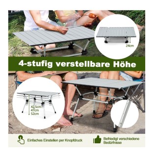 Πτυσσόμενο Τραπέζι Κάμπινγκ Αλουμινίου με Ρυθμιζόμενο Ύψος 90 x 60....