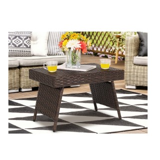 Πτυσσόμενο Τραπέζι Σαλονιού Εξωτερικού Χώρου Rattan 60 x 40 x 40 cm...