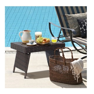Πτυσσόμενο Τραπέζι Σαλονιού Εξωτερικού Χώρου Rattan 60 x 40 x 40 cm... Πτυσσόμενο Τραπέζι Σαλονιού Εξωτερικού Χώρου Rattan 60 x 40 x 40 cm...