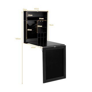 Πτυσσόμενο Ξύλινο Γραφείο Τοίχου με Μαυροπίνακα 87 x 60 x 150 cm Co... Πτυσσόμενο Ξύλινο Γραφείο Τοίχου με Μαυροπίνακα 87 x 60 x 150 cm Co...