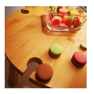 Πτυσσόμενο Ξύλινο Στρογγυλό Τραπέζι Εξωτερικού Χώρου με 4 Θέσεις γι...