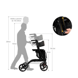 Πτυσσόμενος Περιπατήρας Αλουμινίου με Τσάντα Αποθήκευσης 74 x 61 x ...