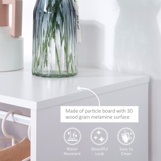 HOMCOM Ρούχα ρούχων με μπάρα αλουμινίου και 2 ανοιχτά ράφια, μοριοσ... HOMCOM Ρούχα ρούχων με μπάρα αλουμινίου και 2 ανοιχτά ράφια, μοριοσ...