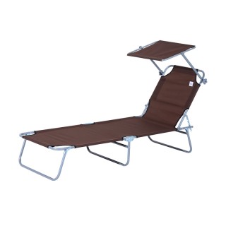 Πτυσσόμενη Μεταλλική Ξαπλώστρα με Σκίαστρο και Ρυθμιζόμενη Πλάτη Χρ... Πτυσσόμενη Μεταλλική Ξαπλώστρα με Σκίαστρο και Ρυθμιζόμενη Πλάτη Χρ...