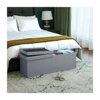 Πτυσσόμενο Σκαμπό με Αποθηκευτικό Χώρο 110 x 38 x 38 cm Χρώματος Γ... Πτυσσόμενο Σκαμπό με Αποθηκευτικό Χώρο 110 x 38 x 38 cm Χρώματος Γ...