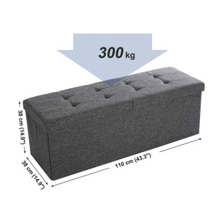 Πτυσσόμενο Σκαμπό με Αποθηκευτικό Χώρο 110 x 38 x 38 cm Χρώματος Σ... Πτυσσόμενο Σκαμπό με Αποθηκευτικό Χώρο 110 x 38 x 38 cm Χρώματος Σ...