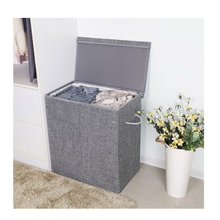 Πτυσσόμενο Καλάθι Απλύτων με 2 Διαμερίσματα 142 Lt Χρώματος Γκρι So... Πτυσσόμενο Καλάθι Απλύτων με 2 Διαμερίσματα 142 Lt Χρώματος Γκρι So...