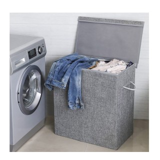 Πτυσσόμενο Καλάθι Απλύτων με 2 Διαμερίσματα 142 Lt Χρώματος Γκρι So... Πτυσσόμενο Καλάθι Απλύτων με 2 Διαμερίσματα 142 Lt Χρώματος Γκρι So...