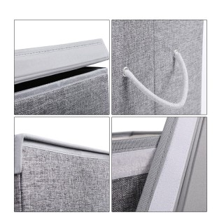 Πτυσσόμενο Καλάθι Απλύτων με 2 Διαμερίσματα 142 Lt Χρώματος Γκρι So... Πτυσσόμενο Καλάθι Απλύτων με 2 Διαμερίσματα 142 Lt Χρώματος Γκρι So...