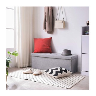 Πτυσσόμενο Σκαμπό με Αποθηκευτικό Χώρο Χρώματος Γκρι 110 x 38 x 38 ... Πτυσσόμενο Σκαμπό με Αποθηκευτικό Χώρο Χρώματος Γκρι 110 x 38 x 38 ...