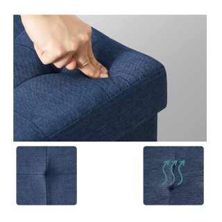 Πτυσσόμενο Σκαμπό με Αποθηκευτικό Χώρο Χρώματος Μπλε 110 x 38 x 38 ...