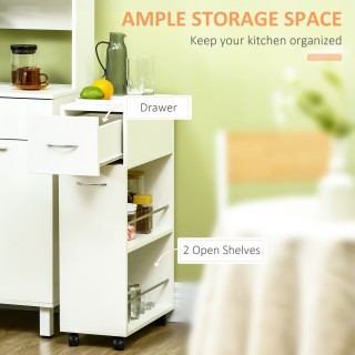 HOMCOM μοριοσανίδα και καρότσι κουζίνας από ανοξείδωτο χάλυβα με 2 ...