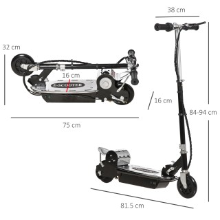 HomCom Electric Scooter για Παιδιά με Φρένο και Kickstand, Μαύρο AA...
