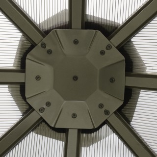 Outsunny Garden Gazebo 2,94x2,94m με πολυανθρακική στέγη και κουνου... Outsunny Garden Gazebo 2,94x2,94m με πολυανθρακική στέγη και κουνου...