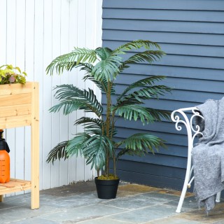 Outsunny φοίνικα σε διακοσμητικό πλαστικό με 20 φύλλα και βάζο Ύψος...