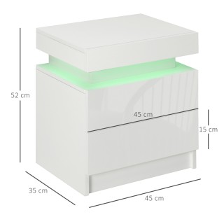 Κομοδίνο HOMCOM με φως RGB LED και 2 συρτάρια, 4 λειτουργίες φωτισμ... Κομοδίνο HOMCOM με φως RGB LED και 2 συρτάρια, 4 λειτουργίες φωτισμ...