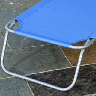 Outsunny πτυσσόμενη ξαπλώστρα κήπου από μέταλλο και ύφασμα Oxford, ...