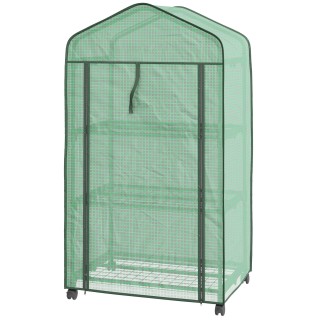 Outsunny Mini Garden Greenhouse με κάλυμμα PE, 3 ράφια και ρόδες, 6... Outsunny Mini Garden Greenhouse με κάλυμμα PE, 3 ράφια και ρόδες, 6...