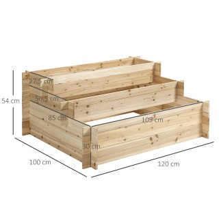 Outsunny 3 επιπέδων Spruce Wood Planter, Υπαίθριο υπερυψωμένο κουτί... Outsunny 3 επιπέδων Spruce Wood Planter, Υπαίθριο υπερυψωμένο κουτί...