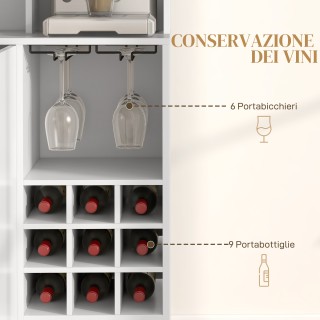 Ντουλάπι HOMCOM με ράφι μπουκαλιών, ντουλάπια, ράφια και συρτάρι, σ... Ντουλάπι HOMCOM με ράφι μπουκαλιών, ντουλάπια, ράφια και συρτάρι, σ...