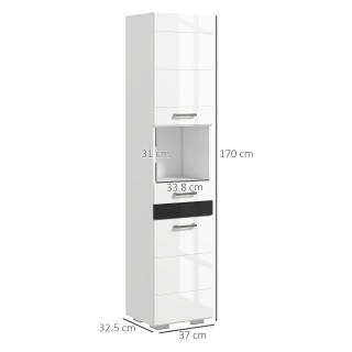 kleankin Στήλη μπάνιου από MDF με ανοιχτό ράφι, συρτάρι και κλειστό...